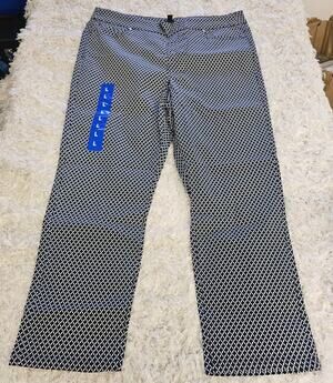 NEW Mario Serrani Comfort Stretch Cuff Capri Pants Womens Large Tummy Control